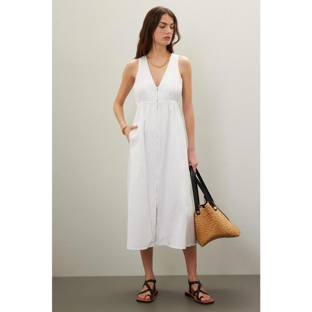 Area Stars White Jean Dress Size S with stains